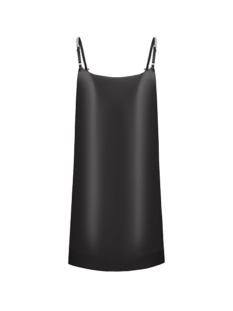 Черное платье-мини из атласа, 2