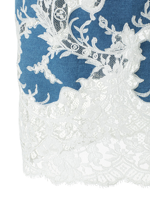 Юбка-миди из денима с кружевом, 5