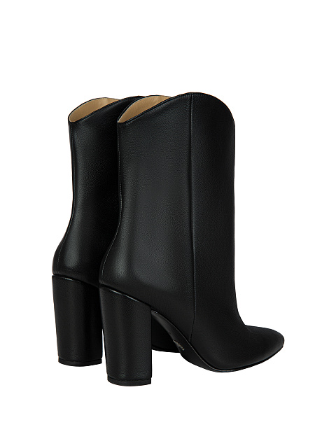 Черные кожаные ботильоны на высоком каблуке, 3