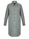 Серое шерстяное пальто-рубашка Серое шерстяное пальто-рубашка