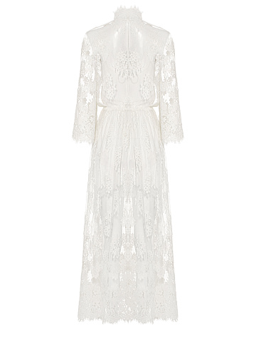 Белое платье-миди из кружева, 2