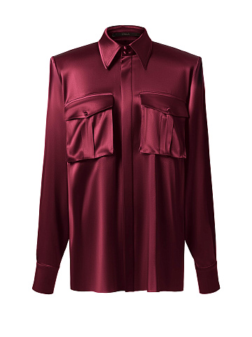 Блузка из шелка с подплечниками, 1