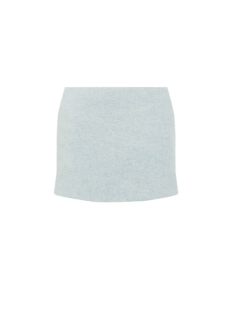 Голубой костюм-двойка из фрака и юбки-мини, 3