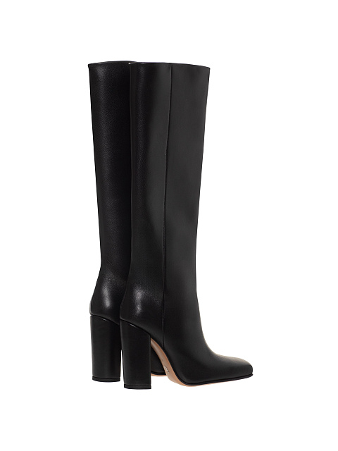 Черные сапоги из кожи с квадратным мысом, 4