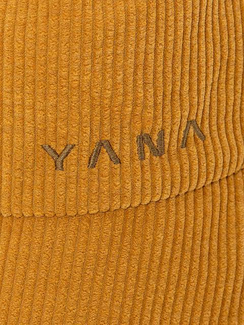 Карамельная вельветовая панама с коричневой вышивкой Yana, 3