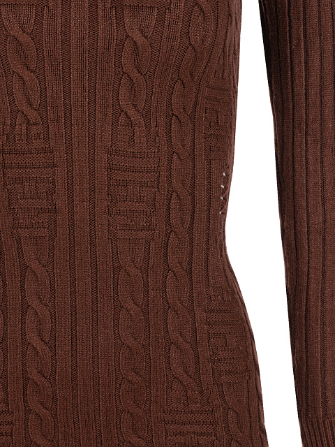 Коричневое вязаное платье-мини с асимметричным подолом, 3 Коричневое вязаное платье-мини с асимметричным подолом, 3