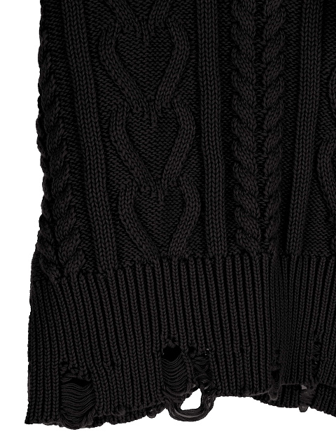 Укороченный черный свитер с косами, 3