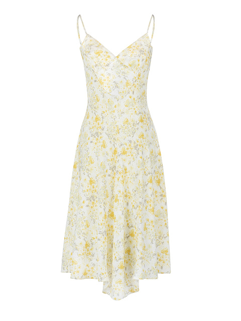 Желтое платье-комбинация с цветочным принтом, 2