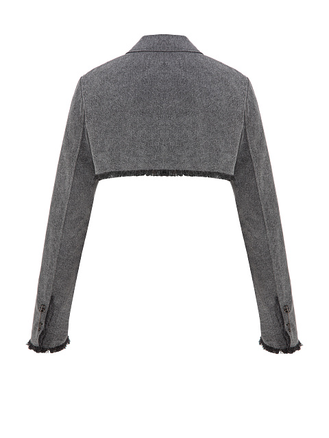 Серый жакет-болеро из вареного денима, 2 Серый жакет-болеро из вареного денима, 2