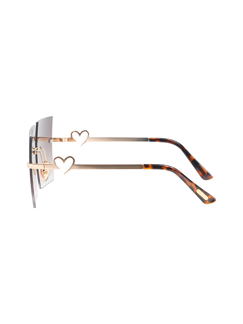 Солнцезащитные очки в золотистой оправе с квадратными коричневыми линзами, 3