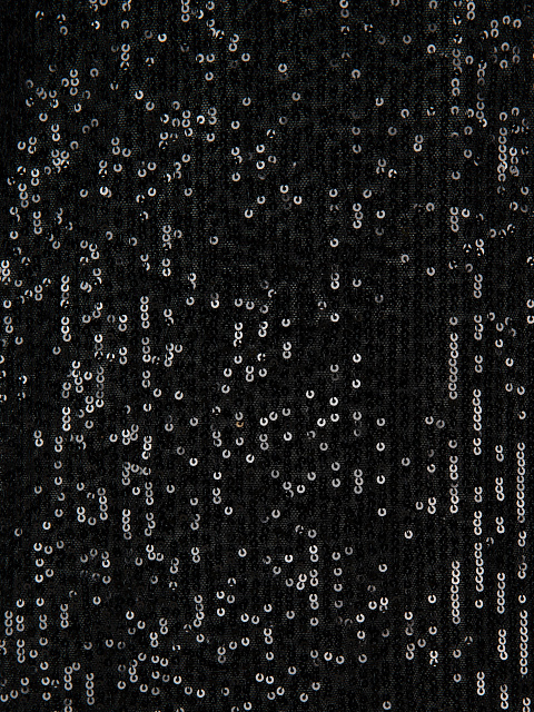 Черное платье-миди с пайетками и открытым плечом, 3