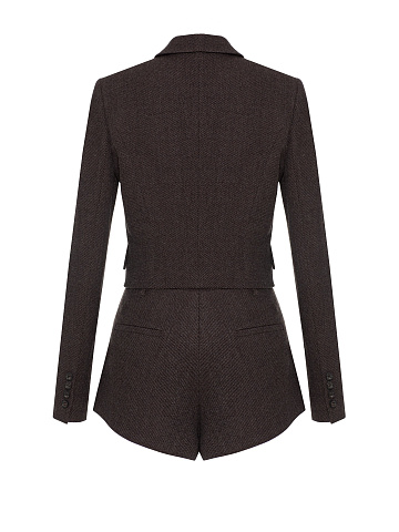Коричневый шерстяной костюм-двойка, 2