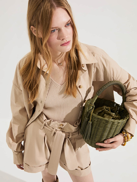 Бежевая хлопковая рубашка, 5 Бежевая хлопковая рубашка, 5