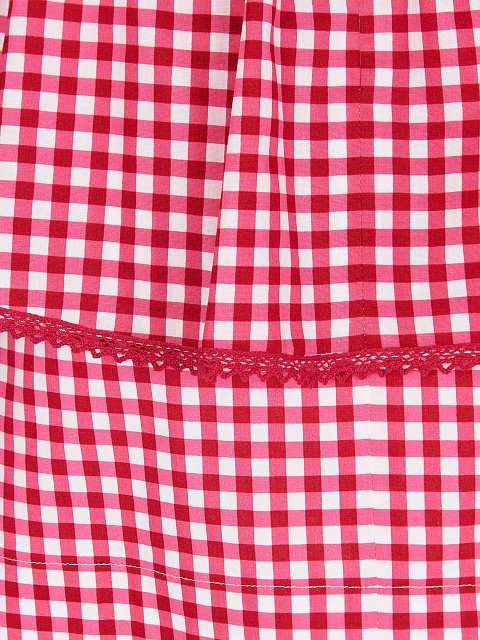 Красный хлопковый комплект в клетку, 4