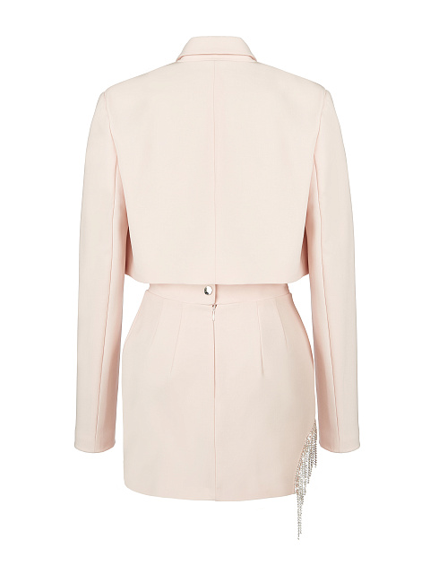 Розовый костюм-двойка с бахромой из страз, 2