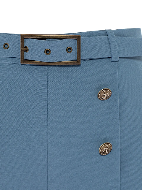 Синий костюм-двойка с укороченным жакетом, 4 Синий костюм-двойка с укороченным жакетом, 4