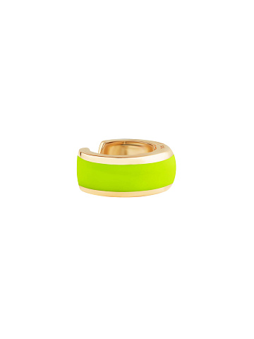 Широкий кафф из желтого золота с эмалью Lime Color, 1