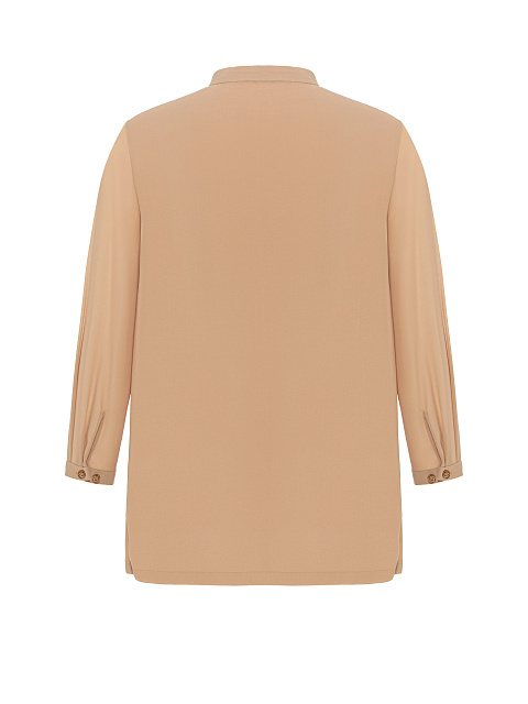 Бежевая блузка из шифона с вышивкой, 2