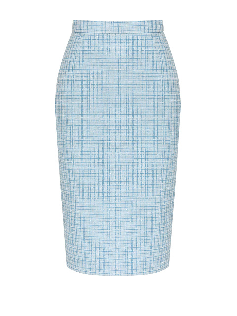 Голубая юбка-миди с люрексом, 1