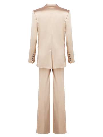 Бежевый шелковый костюм-двойка, 2