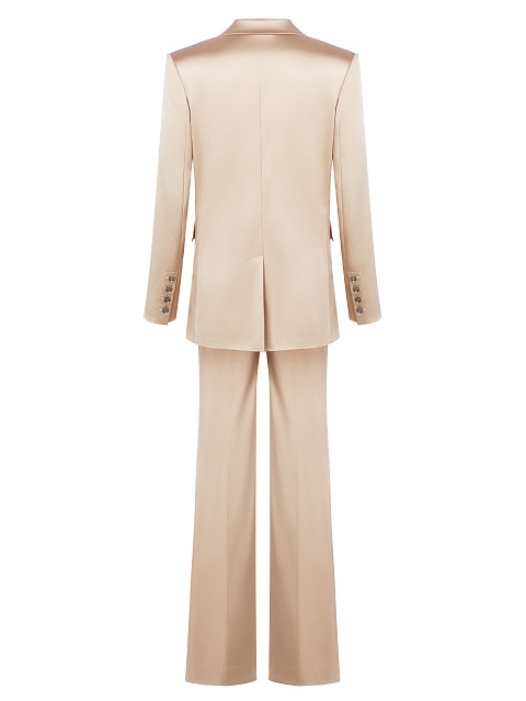 Бежевый шелковый костюм-двойка, 2