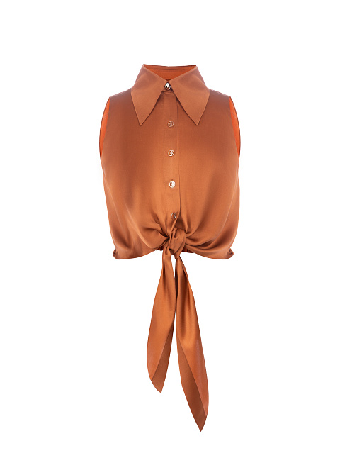 Шелковый топ с завязкой на талии, 1 Шелковый топ с завязкой на талии, 1