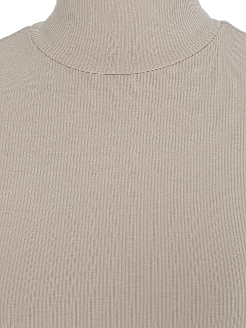 Бежевое боди из хлопка с высоким горлом, 3