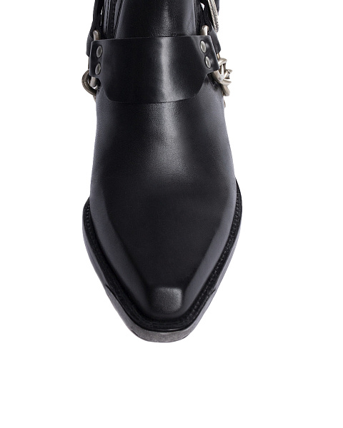 Черные кожаные казаки с цепью, 3 Черные кожаные казаки с цепью, 3