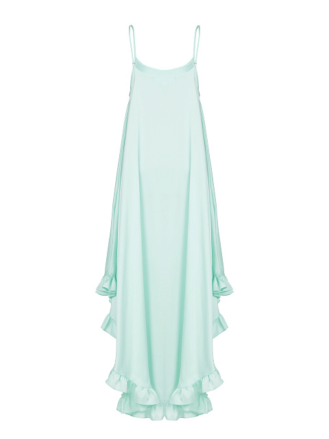 Светло-мятный сарафан из вискозы с рюшами, 3