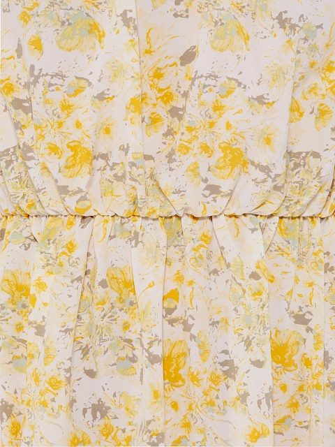 Платье-миди с желтым цветочным принтом, 3 Платье-миди с желтым цветочным принтом, 3
