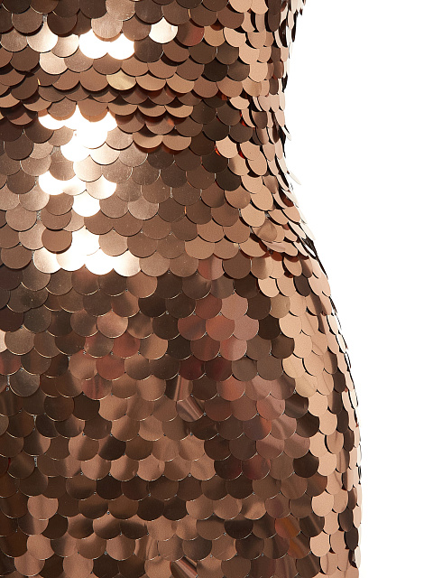 Бронзовое платье-мини в крупных пайетках, 3