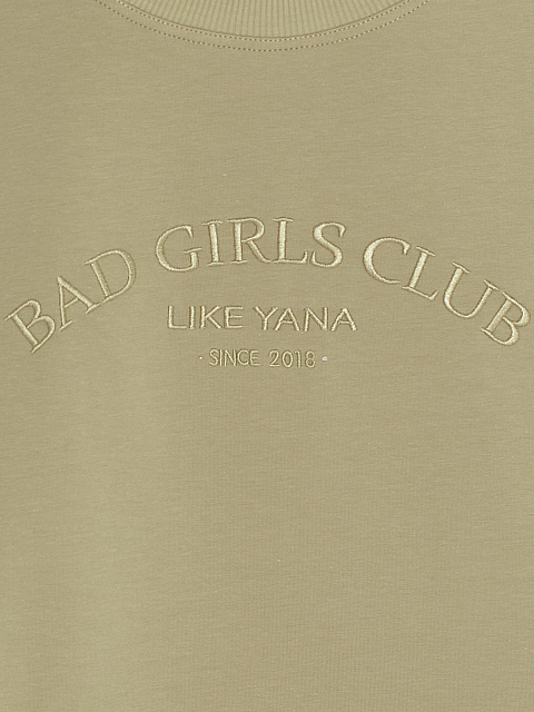 Трикотажный костюм Bad Girls Club цвета хаки с тональной вышивкой, 4