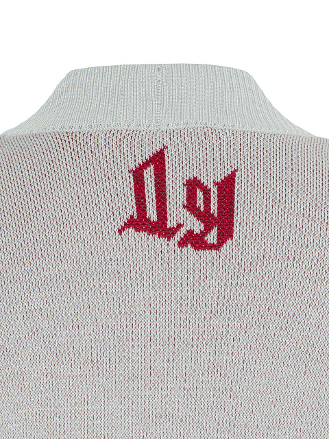 Серый трикотажный кардиган с рябиной, 4