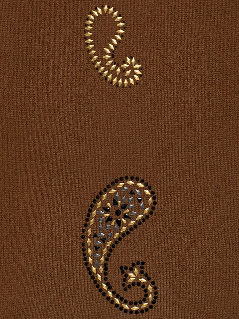 Коричневый кашемировый свитер с узором пейсли, 3 Коричневый кашемировый свитер с узором пейсли, 3