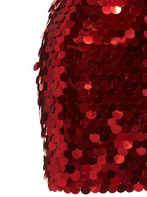 Красная юбка-мини в крупных пайетках, 4