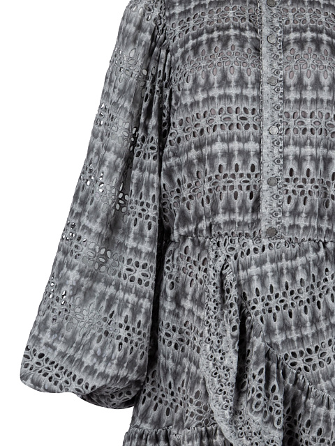 Серое хлопковое платье-мини, 3