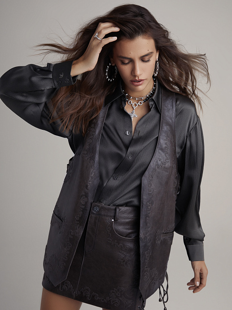 Хупсы с шипами из белого золота с бриллиантами, 5 Хупсы с шипами из белого золота с бриллиантами, 5