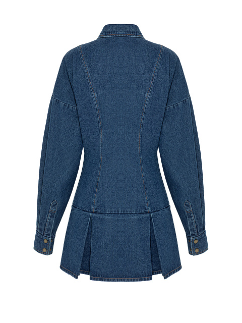 Темно-синее платье-мини из денима, 2