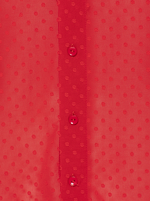 Красная блузка из шифона в горошек, 4
