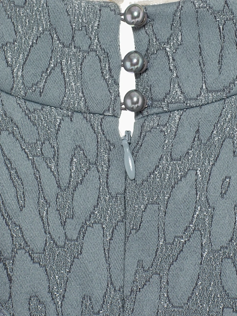 Серое платье-мини из жаккарда с леопардовым узором, 4