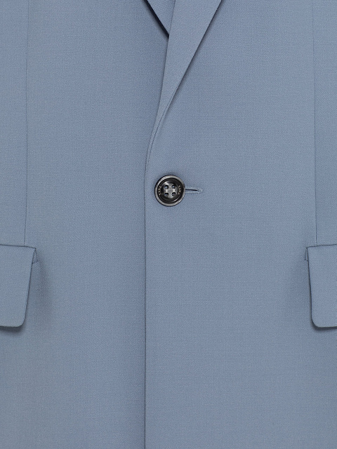 Голубой объемный жакет из шерсти, 3