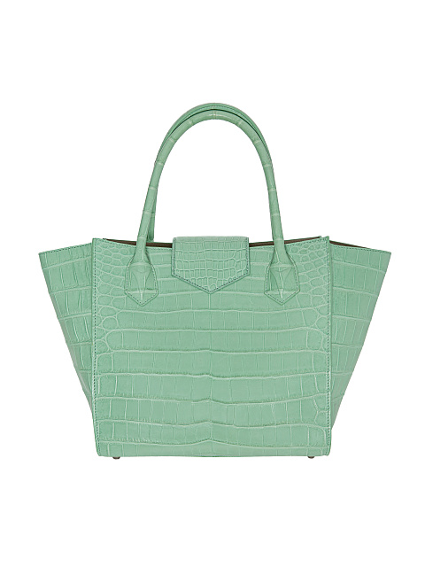 Зеленая сумка из крокодиловой кожи с полумесяцем и звездами из серебра, 3