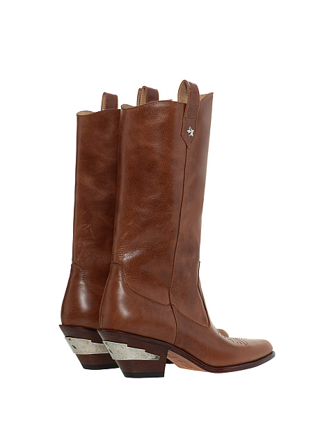 Коричневые высокие казаки из кожи, 3 Коричневые высокие казаки из кожи, 3