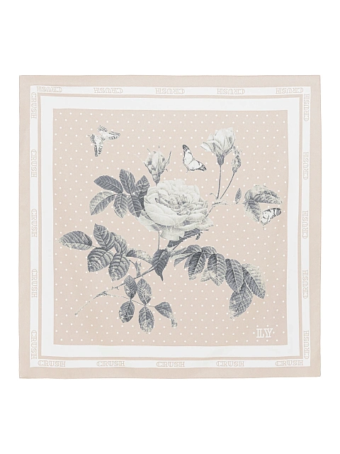Бежевый платок с принтом Crush, 1 Бежевый платок с принтом Crush, 1