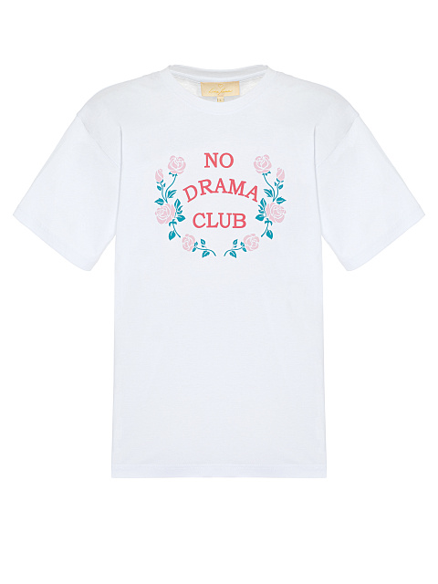 Белая хлопковая футболка No Drama Club, 1
