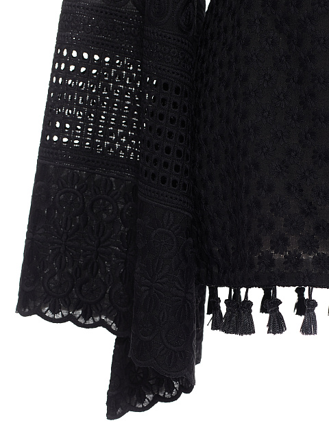 Черная блузка из хлопкового кружева, 3