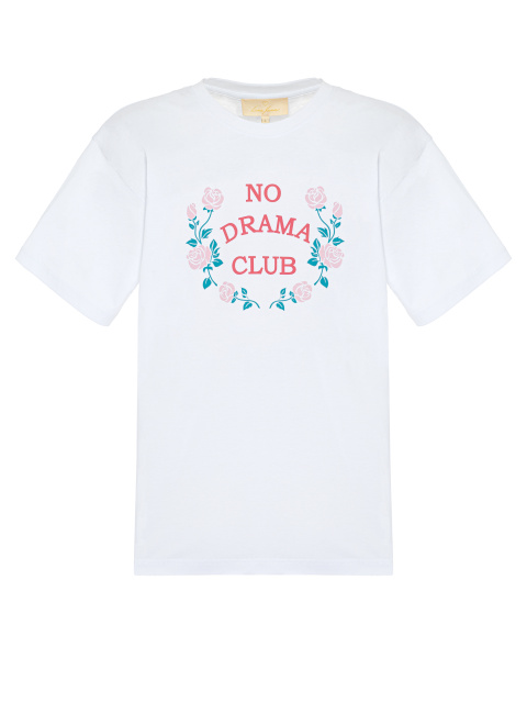 Белая хлопковая футболка No Drama Club, 1
