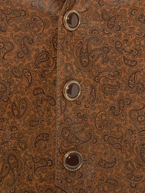 Жилет из коричневой кожи с узором пейсли, 3