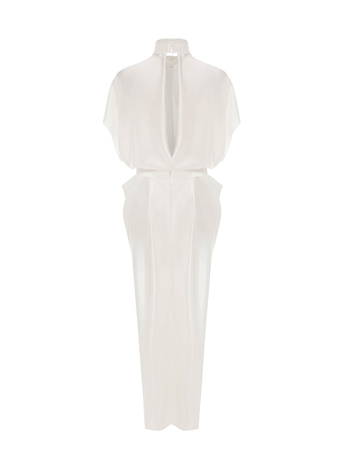 Белое платье-миди с драпировкой, 4