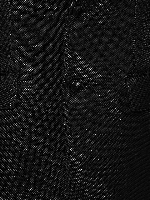 Черный однобортный жакет с люрексом, 4 Черный однобортный жакет с люрексом, 4